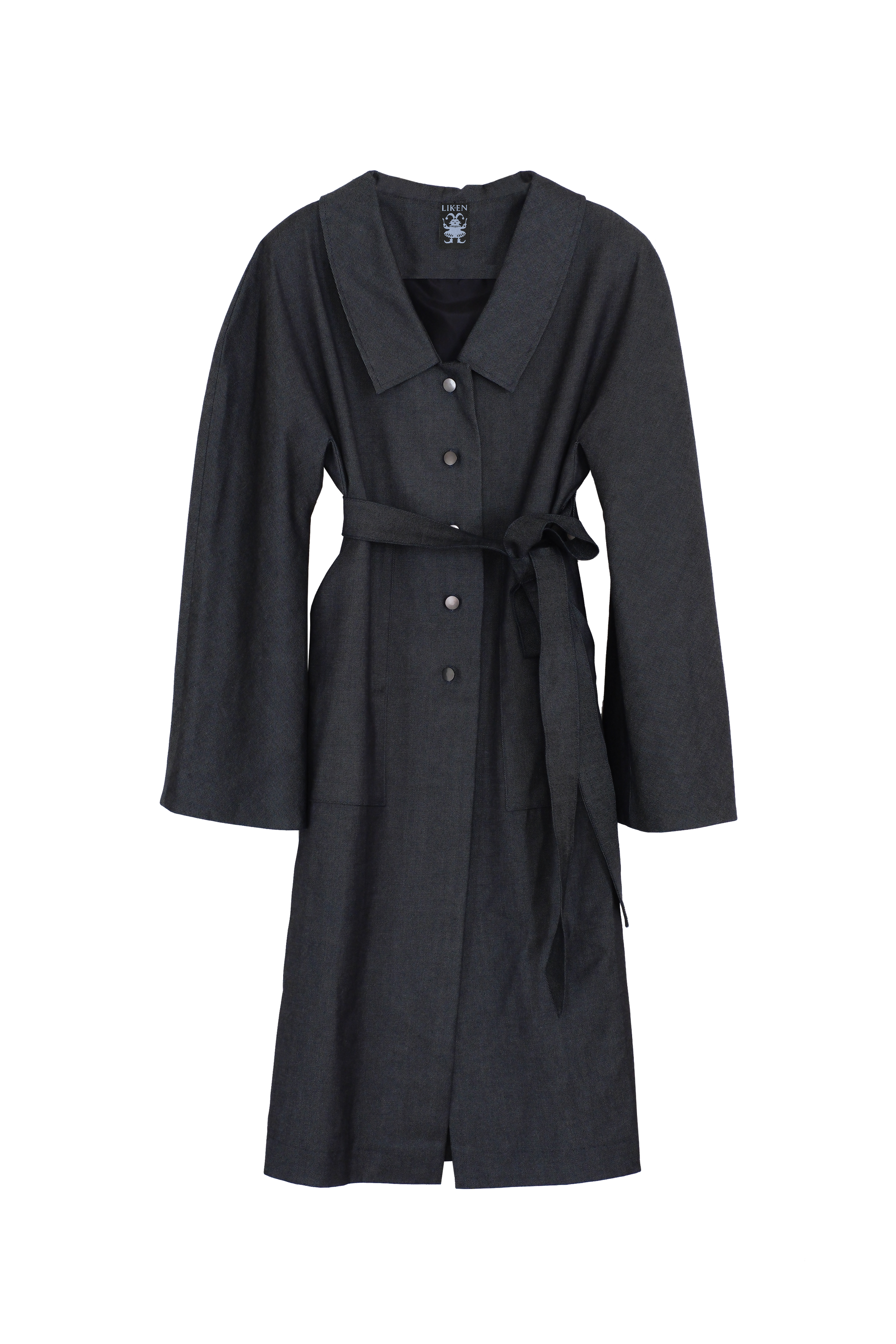 Sculptural denim trench